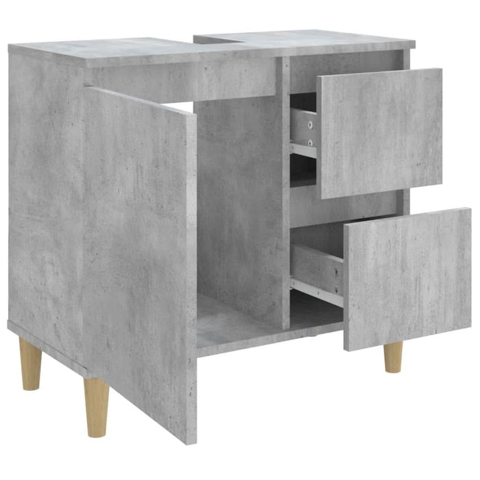 Dulap de baie, gri beton, 65x33x60 cm, lemn prelucrat - WALTI WALTI