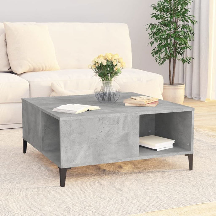 Măsuță de cafea, gri beton, 80x80x36,5 cm, lemn prelucrat - WALTI WALTI