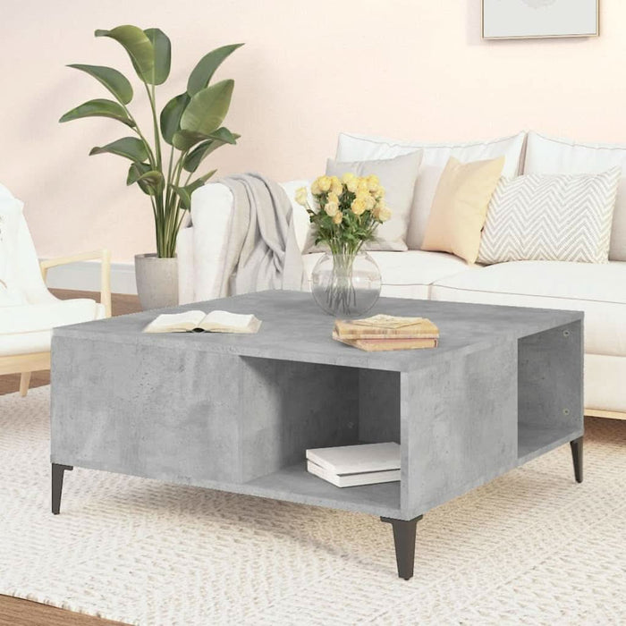 Măsuță de cafea, gri beton, 80x80x36,5 cm, lemn prelucrat - WALTI WALTI