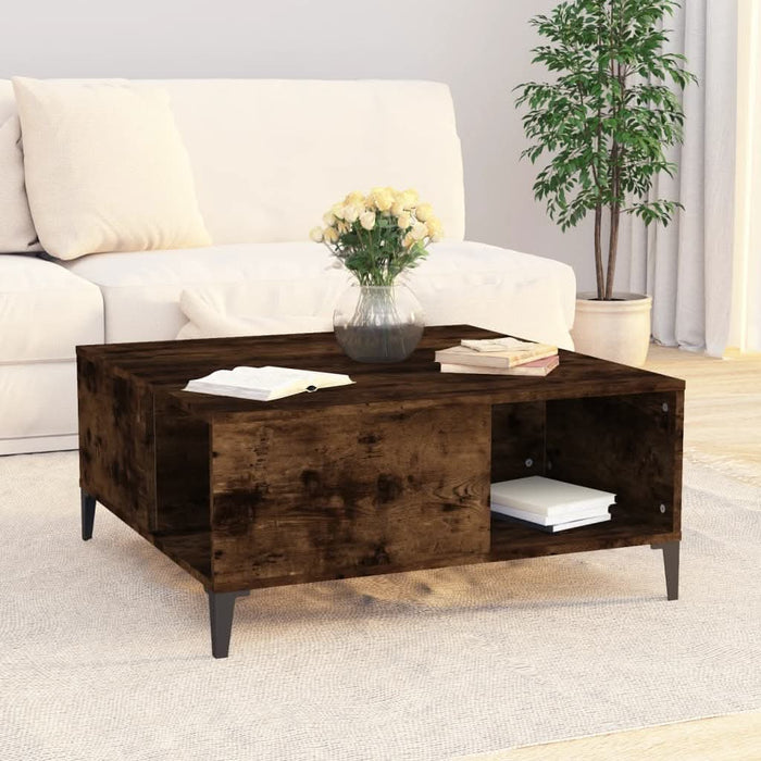 Măsuță de cafea, stejar afumat, 80x80x36,5 cm, lemn prelucrat - WALTI WALTI