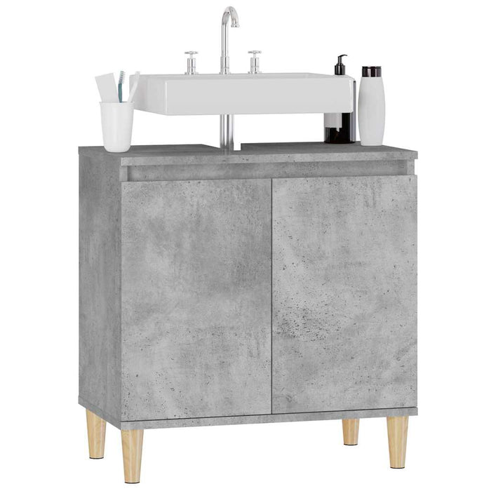 Dulap de chiuvetă, gri beton, 58x33x60 cm, lemn prelucrat WALTI