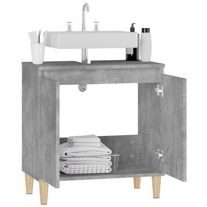 Dulap de chiuvetă, gri beton, 58x33x60 cm, lemn prelucrat WALTI