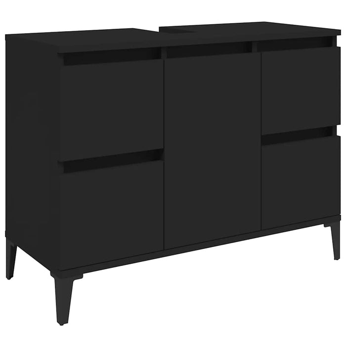 Dulap de chiuvetă, negru, 80x33x60 cm, lemn prelucrat WALTI