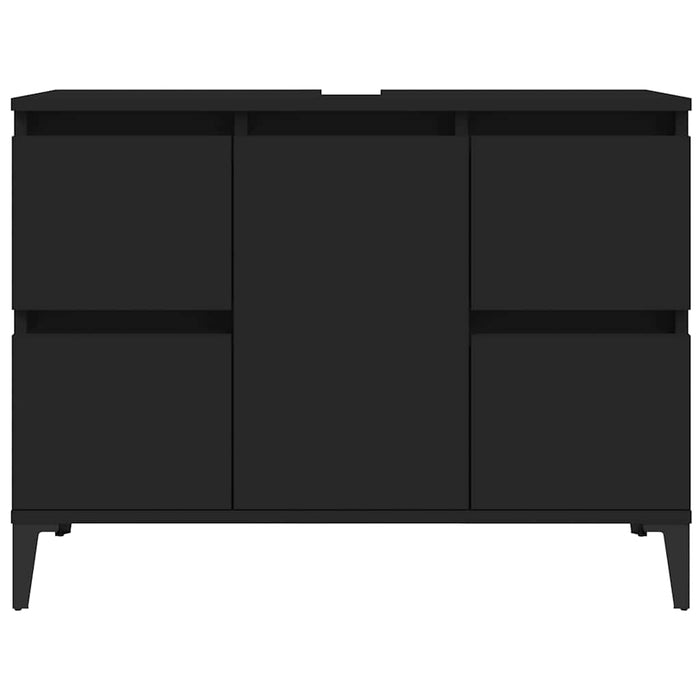 Dulap de chiuvetă, negru, 80x33x60 cm, lemn prelucrat WALTI