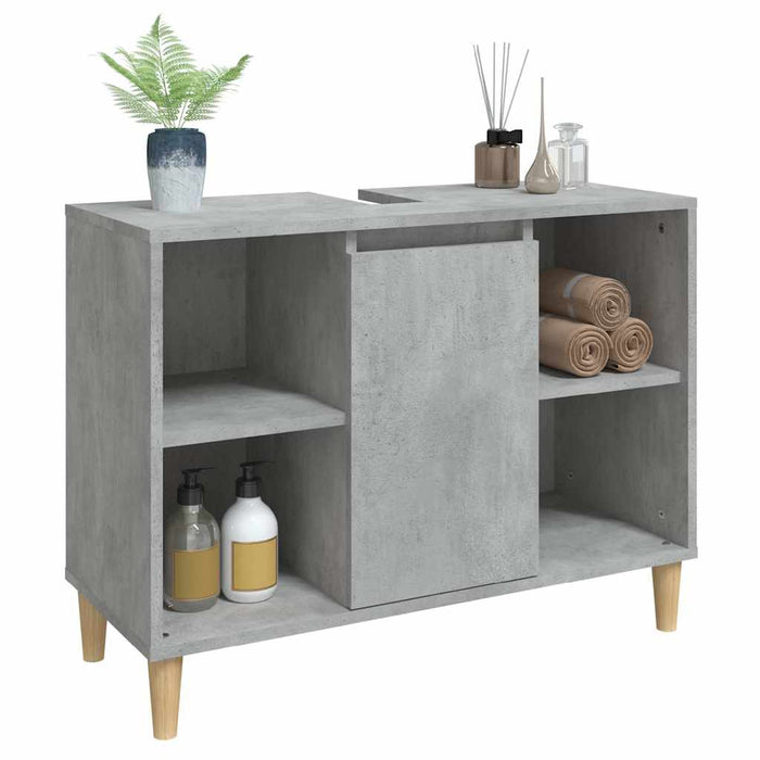 Dulap de chiuvetă, gri beton, 80x33x60 cm, lemn prelucrat WALTI