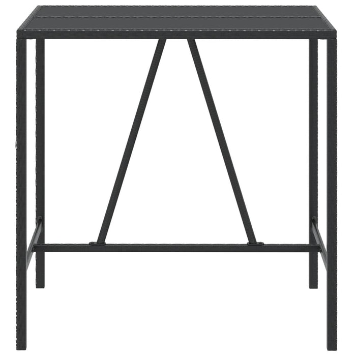 Masă de bar cu blat din sticlă, negru, 110x70x110 cm, poliratan - WALTI WALTI