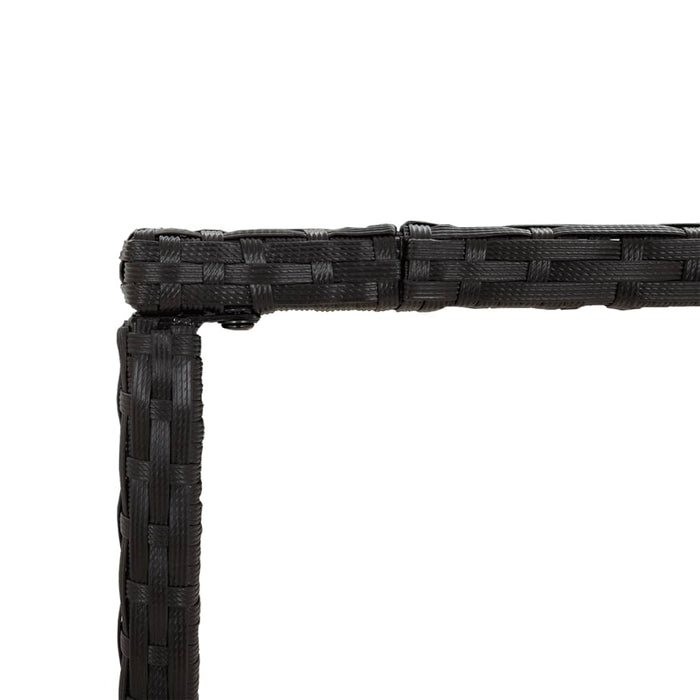 Masă de bar cu blat din sticlă, negru, 110x70x110 cm, poliratan - WALTI WALTI
