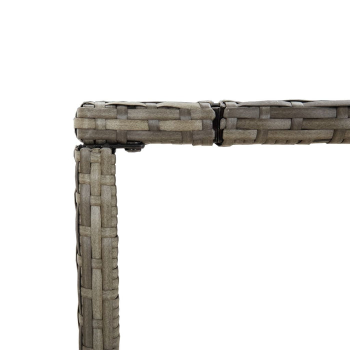 Masă de bar cu blat din sticlă, gri, 180x70x110 cm, poliratan - WALTI WALTI