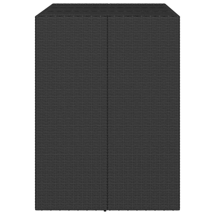 Masă de bar cu blat din sticlă, negru, 105x80x110 cm, poliratan WALTI