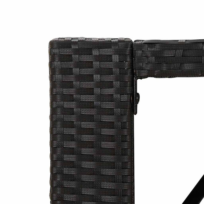 Masă de bar cu blat din sticlă, negru, 105x80x110 cm, poliratan WALTI
