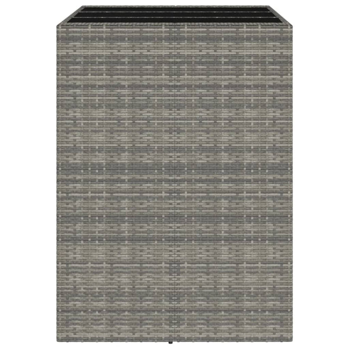 Masă de bar cu blat din sticlă, gri, 105x80x110 cm, poliratan - WALTI WALTI