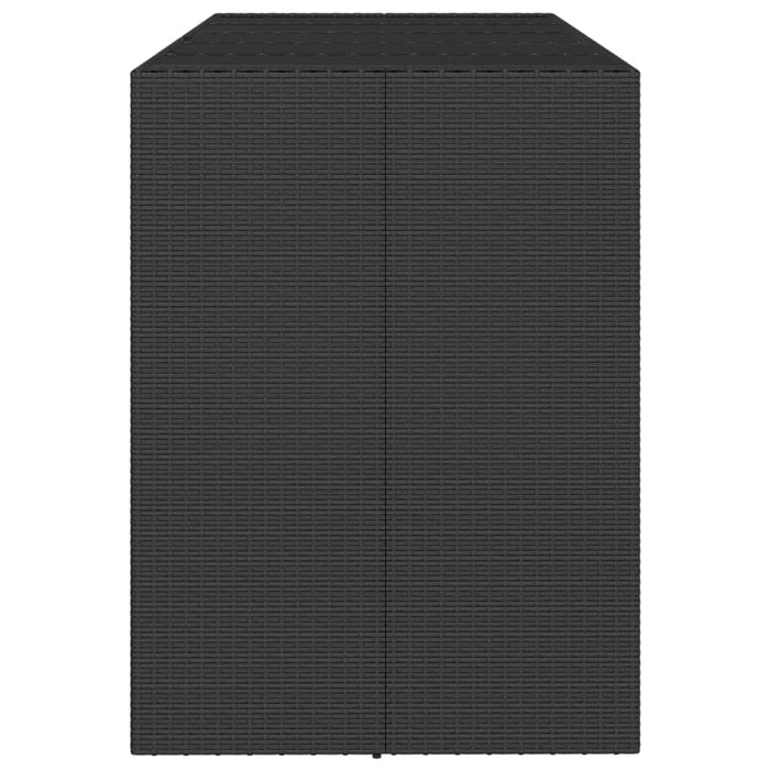 Masă de bar cu blat din sticlă, negru, 185x80x110 cm, poliratan - WALTI WALTI
