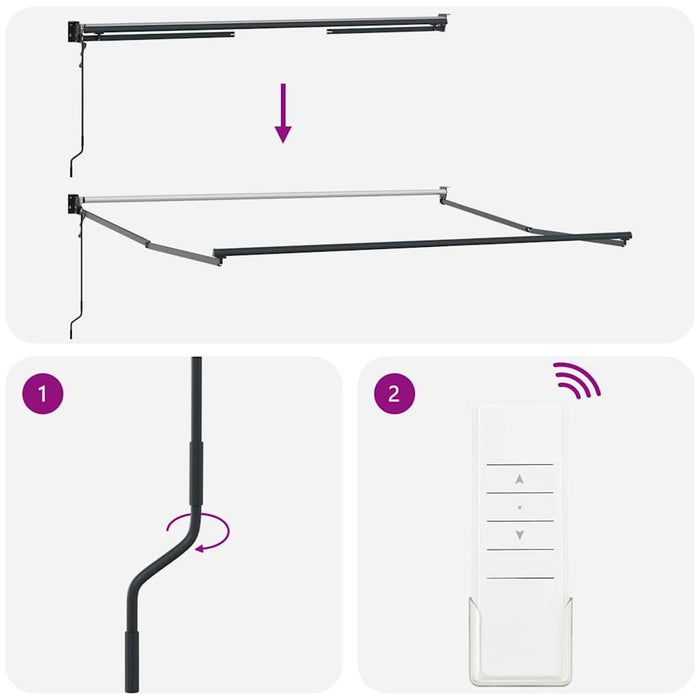 Electric Awning Frame 3 x 2,5 m Antracit WALTI