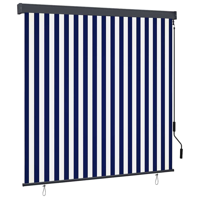 Rulou textil Albastru și Alb 180 x 250 cm Țesătură și Aluminiu - WALTI WALTI
