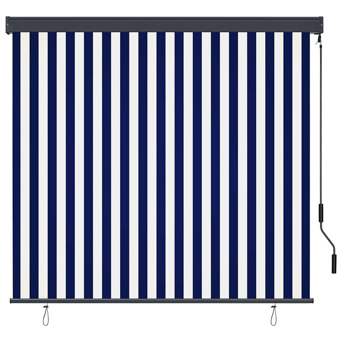 Rulou textil Albastru și Alb 180 x 250 cm Țesătură și Aluminiu - WALTI WALTI