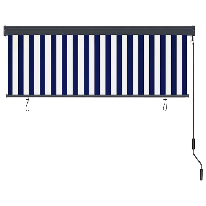 Rulou textil Albastru și Alb 180 x 250 cm Țesătură și Aluminiu - WALTI WALTI