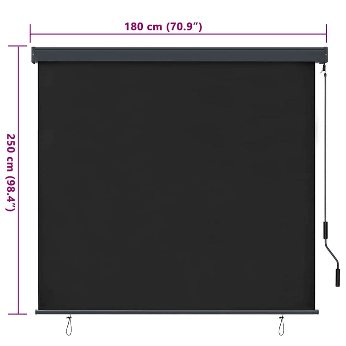 Rulou textil Antracit 180 x 250 cm Țesătură și Aluminiu WALTI