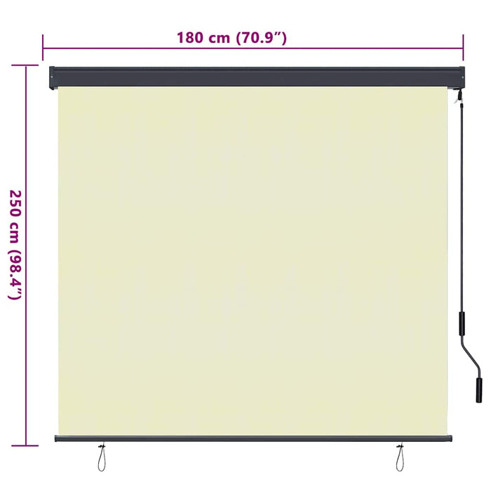 Rulou textil Crem 180 x 250 cm Țesătură și Aluminiu - WALTI WALTI