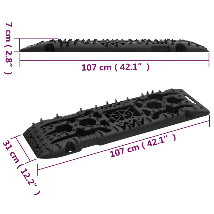 Plăci de tracțiune, 2 buc., negru, 107x31x7 cm, nailon - WALTI WALTI