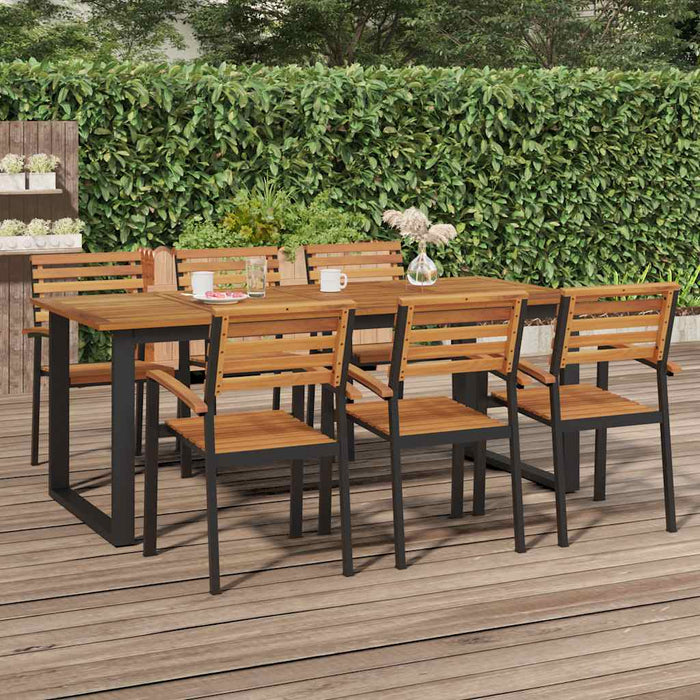 Masă grădină picioare formă de U 200x90x75 cm lemn masiv acacia - WALTI WALTI