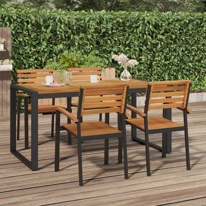 Masă grădină picioare formă de U 160x80x75 cm lemn masiv acacia - WALTI WALTI