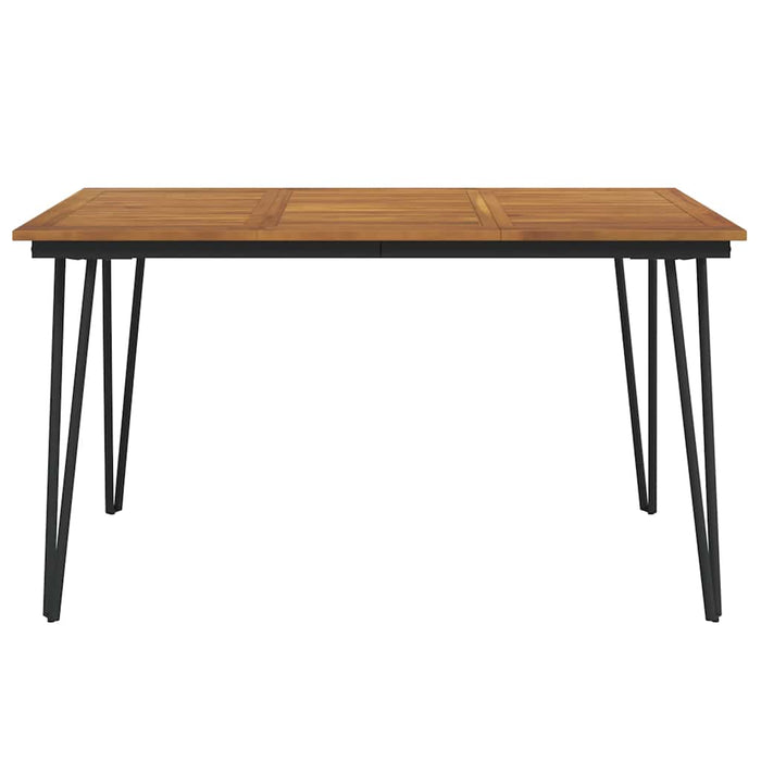 Masă grădină picioare formă ac de păr 140x80x75 cm, lemn acacia WALTI