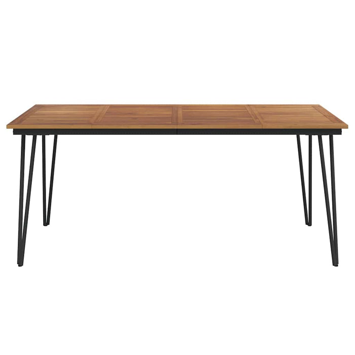 Masă grădină picioare formă ac de păr 180x90x75 cm, lemn acacia WALTI