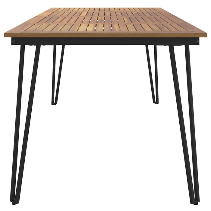 Masă grădină picioare formă ac de păr 180x90x75 cm, lemn acacia WALTI