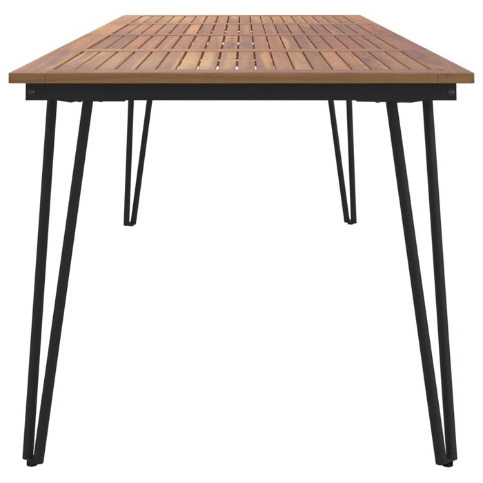 Masă grădină picioare formă ac de păr 200x90x75 cm, lemn acacia - WALTI WALTI