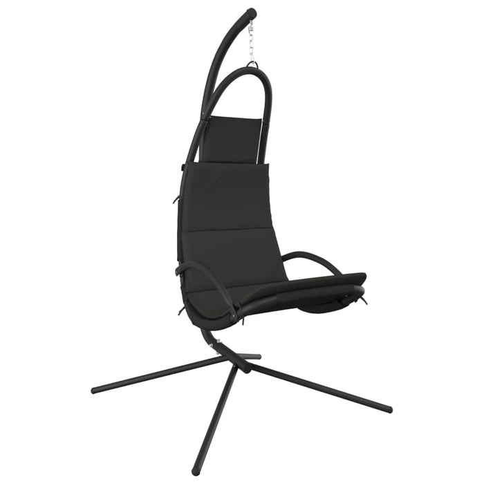 Scaun balansoar grădină cu pernă gri închis, textil oxford/oțel - WALTI WALTI
