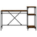 Birou cu rafturi stejar fumuriu 135x50x90 cm lemn compozit/fier - WALTI WALTI