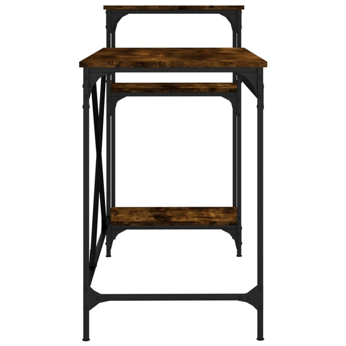 Birou cu rafturi stejar fumuriu 135x50x90 cm lemn compozit/fier - WALTI WALTI