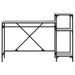 Birou cu rafturi, gri sonoma, 135x50x90 cm, lemn compozit/fier - WALTI WALTI