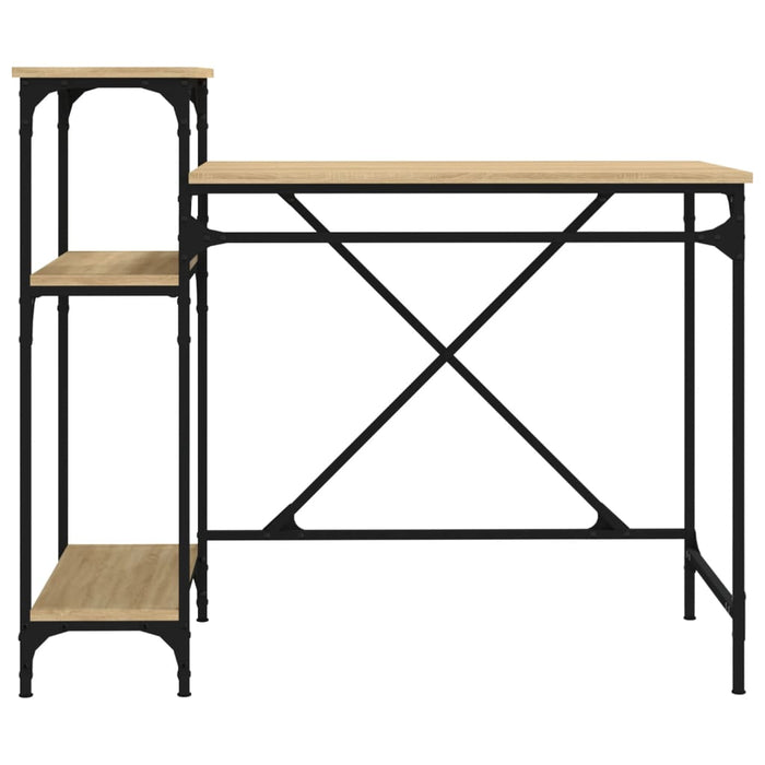 Birou cu rafturi, stejar sonoma 105x50x90 cm lemn compozit/fier - WALTI WALTI