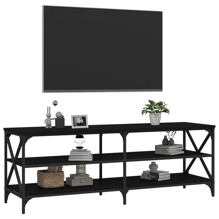 Comodă TV, negru, 140x40x50 cm, lemn prelucrat WALTI