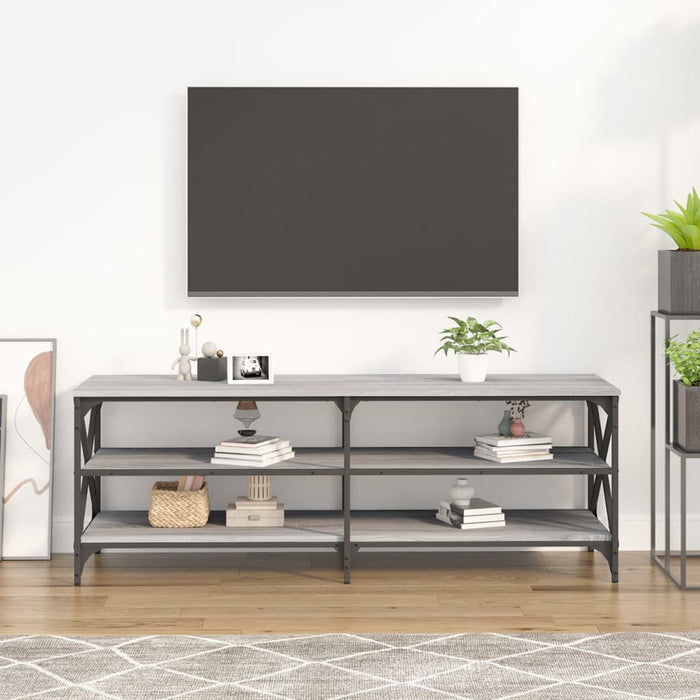 Comodă TV, gri sonoma, 140x40x50 cm, lemn prelucrat WALTI