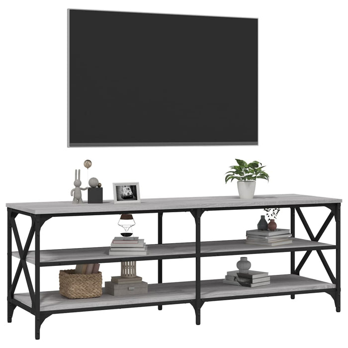 Comodă TV, gri sonoma, 140x40x50 cm, lemn prelucrat WALTI
