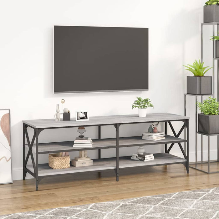 Comodă TV, gri sonoma, 140x40x50 cm, lemn prelucrat WALTI