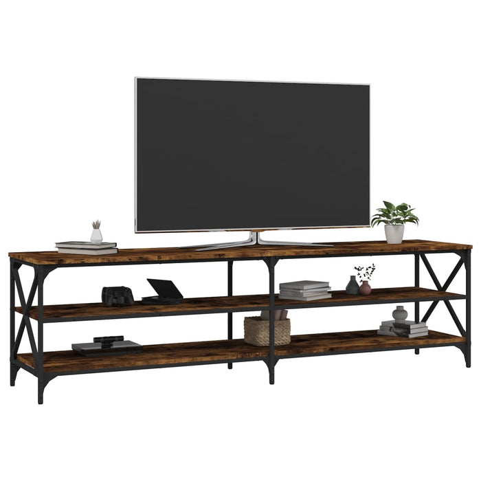 Comodă TV, stejar fumuriu, 100x35x55 cm, lemn prelucrat WALTI