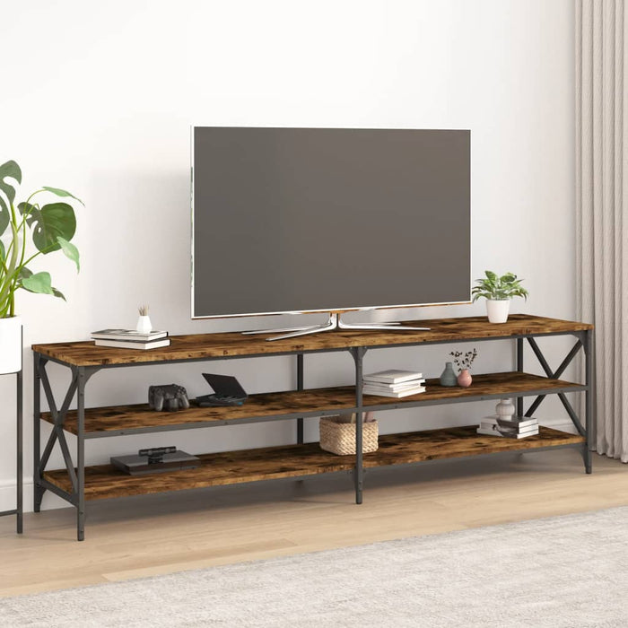 Comodă TV, stejar fumuriu, 100x35x55 cm, lemn prelucrat WALTI
