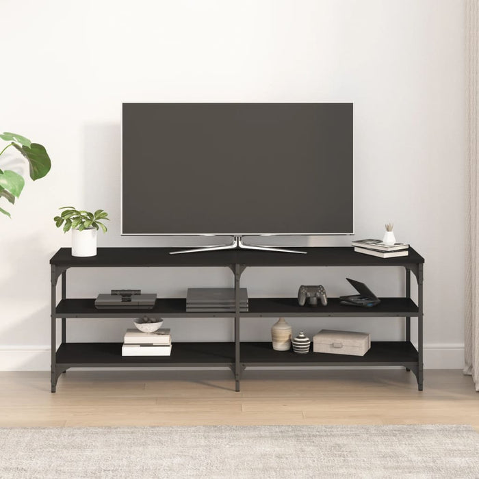 Comodă TV, negru, 140x30x50 cm, lemn prelucrat WALTI