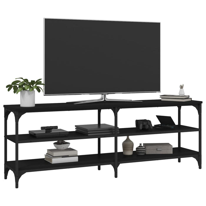 Comodă TV, negru, 140x30x50 cm, lemn prelucrat WALTI