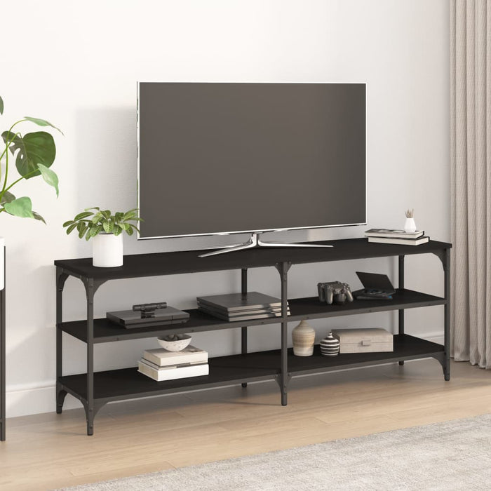 Comodă TV, negru, 140x30x50 cm, lemn prelucrat WALTI