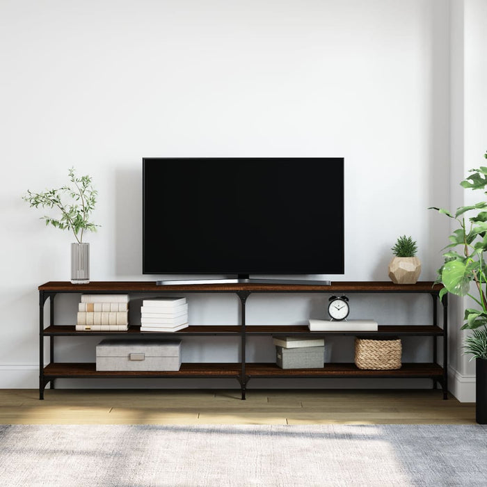 Comodă TV, stejar maro, 180x30x50 cm lemn prelucrat și metal - WALTI WALTI