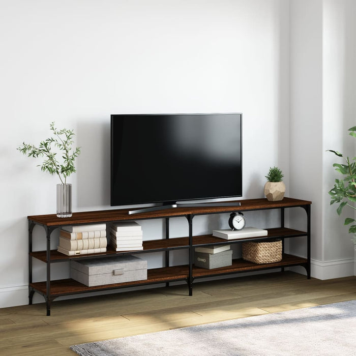 Comodă TV, stejar maro, 180x30x50 cm lemn prelucrat și metal - WALTI WALTI