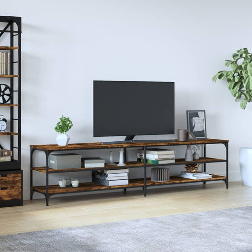 Comodă TV, stejar fumuriu, 200x30x50 cm lemn prelucrat și metal - WALTI WALTI