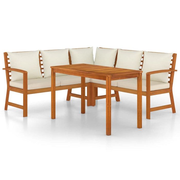 Set mobilier de grădină cu perne, 4 piese, lemn masiv de acacia - WALTI WALTI