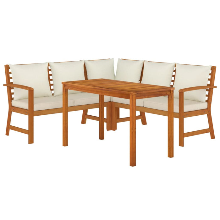 Set mobilier de grădină cu perne, 4 piese, lemn masiv de acacia - WALTI WALTI