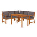 Set mobilier de grădină cu perne, 4 piese, lemn masiv de acacia - WALTI WALTI