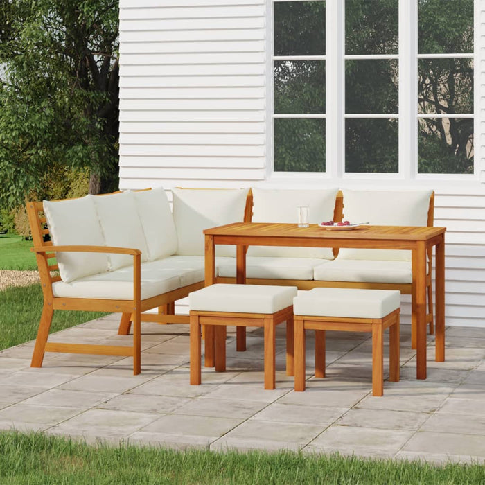 Set mobilier grădină cu perne, 6 piese, lemn masiv acacia - WALTI WALTI